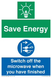 CC10707: Save energy. Switch off the microwave when you have finished