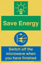 CC10707: Save energy. Switch off the microwave when you have finished