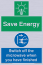 CC10707: Save energy. Switch off the microwave when you have finished