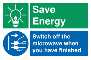 CC10707: Save energy. Switch off the microwave when you have finished