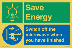 CC10707: Save energy. Switch off the microwave when you have finished