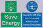 CC10707: Save energy. Switch off the microwave when you have finished