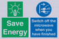CC10707: Save energy. Switch off the microwave when you have finished