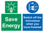 CC10707: Save energy. Switch off the microwave when you have finished