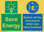 CC10707: Save energy. Switch off the microwave when you have finished