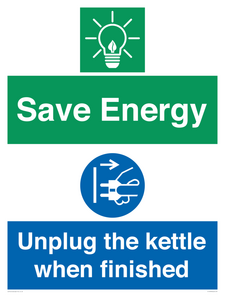 CC10709: Save Energy, Unplug the kettle when finished