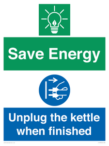 CC10709: Save Energy, Unplug the kettle when finished