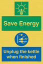 CC10709: Save Energy, Unplug the kettle when finished