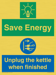 CC10709: Save Energy, Unplug the kettle when finished