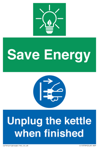 CC10709: Save Energy, Unplug the kettle when finished