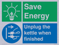 CC10709: Save Energy, Unplug the kettle when finished