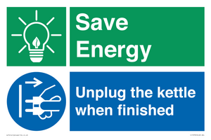 CC10709: Save Energy, Unplug the kettle when finished