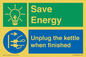 CC10709: Save Energy, Unplug the kettle when finished