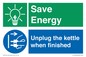 CC10709: Save Energy, Unplug the kettle when finished