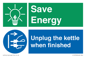 CC10709: Save Energy, Unplug the kettle when finished