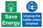 CC10709: Save Energy, Unplug the kettle when finished