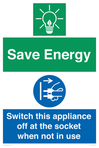 CC10711: Save Energy, Switch this appliance off at the socket when not in use