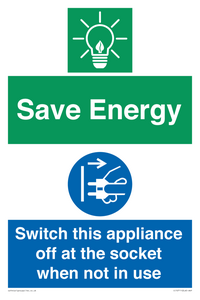 CC10711: Save Energy, Switch this appliance off at the socket when not in use