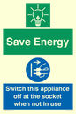 CC10711: Save Energy, Switch this appliance off at the socket when not in use