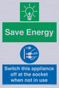 CC10711: Save Energy, Switch this appliance off at the socket when not in use