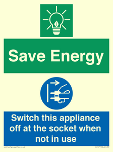 CC10711: Save Energy, Switch this appliance off at the socket when not in use