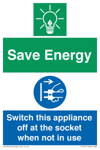 CC10711: Save Energy, Switch this appliance off at the socket when not in use