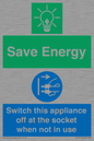 CC10711: Save Energy, Switch this appliance off at the socket when not in use