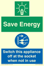 CC10711: Save Energy, Switch this appliance off at the socket when not in use