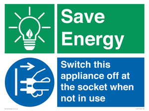 CC10711: Save Energy, Switch this appliance off at the socket when not in use