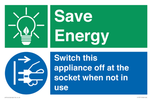 CC10711: Save Energy, Switch this appliance off at the socket when not in use