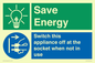 CC10711: Save Energy, Switch this appliance off at the socket when not in use