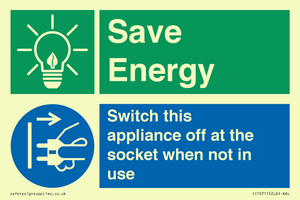 CC10711: Save Energy, Switch this appliance off at the socket when not in use