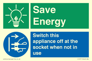 CC10711: Save Energy, Switch this appliance off at the socket when not in use