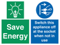 CC10711: Save Energy, Switch this appliance off at the socket when not in use