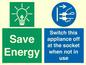 CC10711: Save Energy, Switch this appliance off at the socket when not in use