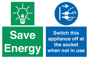 CC10711: Save Energy, Switch this appliance off at the socket when not in use