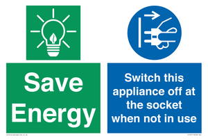 CC10711: Save Energy, Switch this appliance off at the socket when not in use