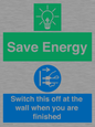 CC10718: Save Energy - Switch this off at the wall when you are finished