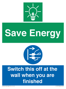 CC10718: Save Energy - Switch this off at the wall when you are finished