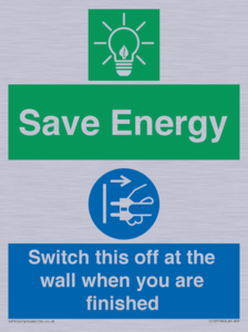 CC10718: Save Energy - Switch this off at the wall when you are finished