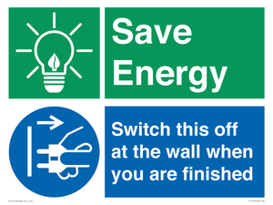 CC10718: Save Energy - Switch this off at the wall when you are finished