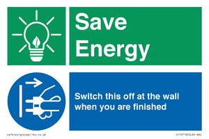 CC10718: Save Energy - Switch this off at the wall when you are finished