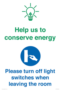 CC10729: Help us to conserve energy - Turn off light switches when leaving the room