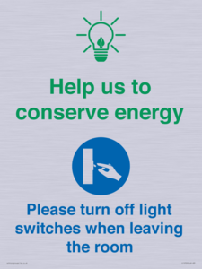 CC10729: Help us to conserve energy - Turn off light switches when leaving the room