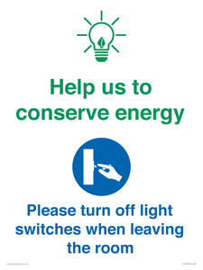CC10729: Help us to conserve energy - Turn off light switches when leaving the room