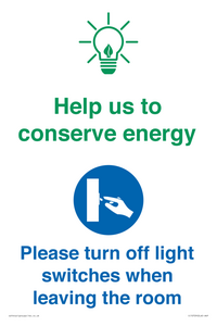 CC10729: Help us to conserve energy - Turn off light switches when leaving the room
