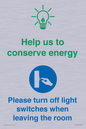 CC10729: Help us to conserve energy - Turn off light switches when leaving the room