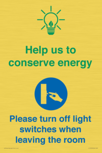 CC10729: Help us to conserve energy - Turn off light switches when leaving the room