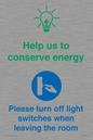 CC10729: Help us to conserve energy - Turn off light switches when leaving the room