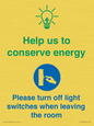 CC10729: Help us to conserve energy - Turn off light switches when leaving the room